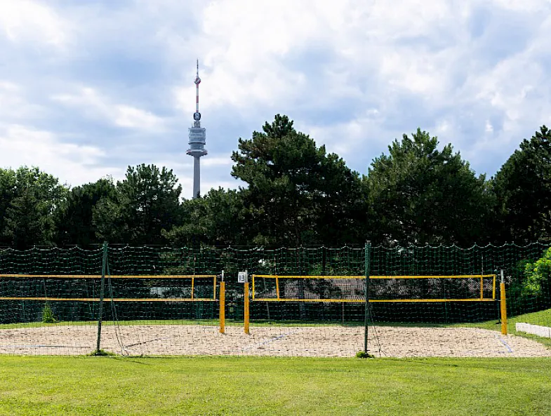 Beachvolleyball Spielszene