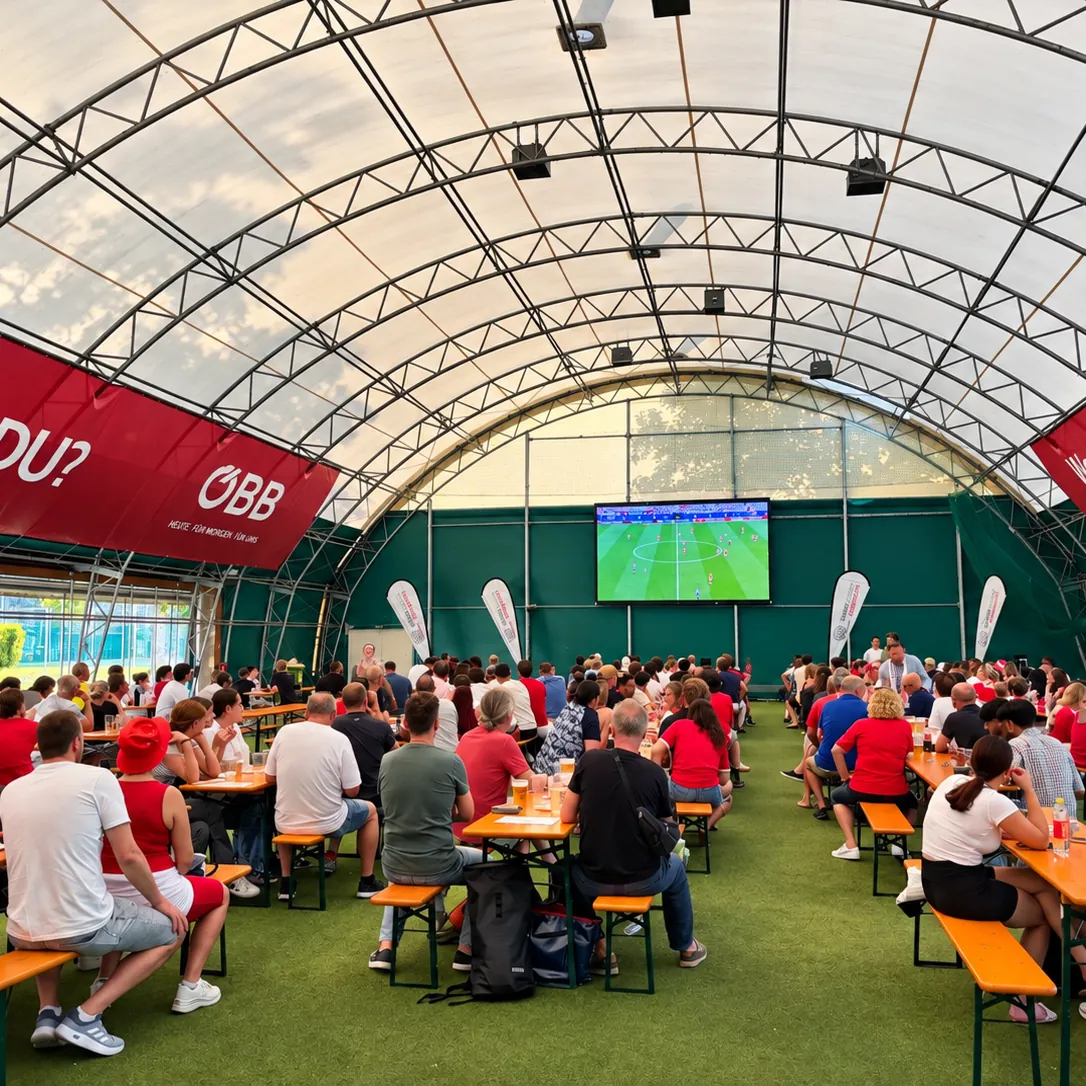 Public Viewing in der Eventhalle